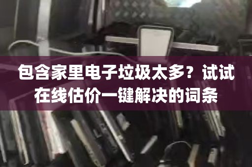 包含家里电子垃圾太多？试试在线估价一键解决的词条